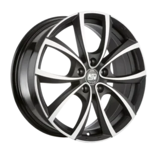 MSW 27 18" Matt Dark Titanium Full Polished Alloy Wheels - 7.5J ET35 5x100