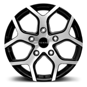 ROMAC COBRA 16" Black Polished Alloy Wheels - 6.5J ET50 5x120