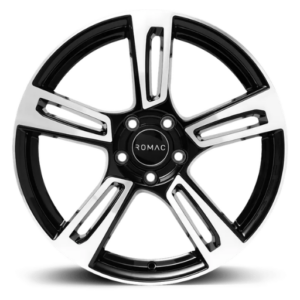 ROMAC EDGE 16" Black Polished Alloy Wheels - 6.5J ET42 5x112