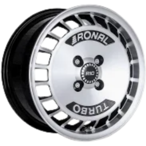 Ronal R10 TURBO 15" Black-Front Polished Alloy Wheels - 7J ET37 4x98