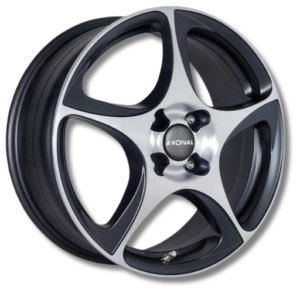 Ronal R53 16" Matt Black-Front Polished Alloy Wheels - 7J ET35 5x112