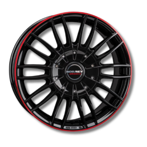 Borbet CW3 18" Black Glossy Red Ring Alloy Wheels - 7.5J ET53 5x130