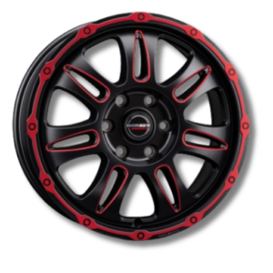 Borbet CW8 18" Red Rim Window Polished Matt Alloy Wheels - 8J ET50 5x130