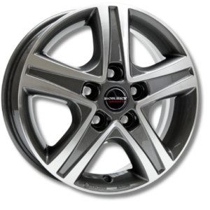 Borbet CWD mistral anthracite 16" Grey Polished Glossy Alloy Wheels - 6.5J ET52 5x120