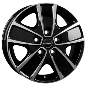 Borbet CWG 16" Black Polished Alloy Wheels - 6J ET68 5x118