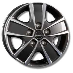 Borbet CWG mistral anthracite 16" Grey Polished Glossy Alloy Wheels - 6J ET68 5x118
