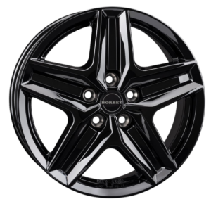 Borbet CWZ 18" Black Glossy Alloy Wheels - 7.5J ET53 5x130