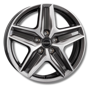 Borbet CWZ mistral anthracite glossy 18" Grey Polished Alloy Wheels - 7.5J ET53 5x130