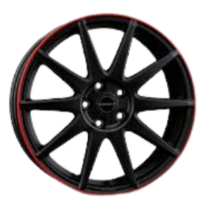 Borbet GTX 19" Black Matt Rim Red Alloy Wheels - 8J ET50 5x114.3