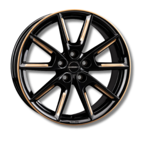 Borbet LX18 18" Black Glossy Gold Spoke Rim Alloy Wheels - 8J ET45 5x108
