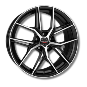Borbet QX 19" Black Polished Alloy Wheels - 8J ET50 5x108