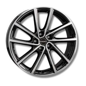 Borbet V 19" Black Polished Glossy Alloy Wheels - 7J ET45 5x114.3