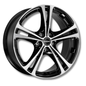 Borbet XL 18" Black Polished Alloy Wheels - 8J ET50 5x114.3
