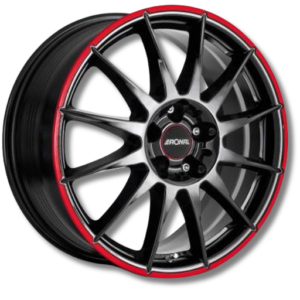 Ronal R54 MCR 17" Jetblack-red Rim Alloy Wheels - 8J ET30 5x120