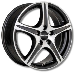 Ronal R56 15" Matt Black-Front Polished Alloy Wheels - 6J ET38 5x100