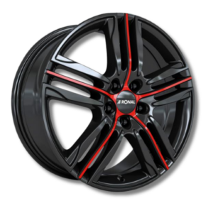 Ronal R57 MCR 18" Jetblack-red Spoke Alloy Wheels - 7.5J ET40 5x114.3
