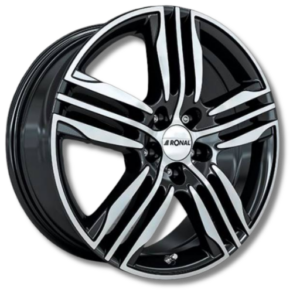 Ronal R57 18" Black-Front Polished Alloy Wheels - 7.5J ET40 5x114.3