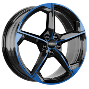 Ronal R66 19" Jetblack-blue Tinted Alloy Wheels - 8J ET35 5x112