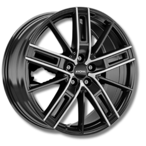 Ronal R67 jetblack 19" Jetblack-Front Polished Alloy Wheels - 8J ET25 5x112