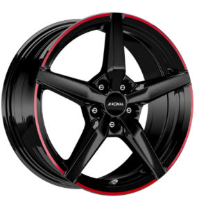 Ronal R69 MCR 17" Jetblack-red Rim Alloy Wheels - 7.5J ET30 5x112