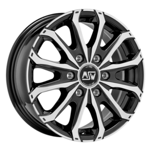 MSW 48 VAN 6 HOLES 16" Black Polished Alloy Wheels - 8.5J ET50 6x120
