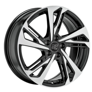 MSW 60 18" Black Polished Alloy Wheels - 7J ET48 5x108