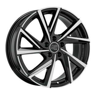 MSW 80-5 19" Black Polished Alloy Wheels - 7.5J ET48 5x108