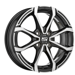 MSW X4 14" Black Polished Alloy Wheels - 6.5J ET35 4x100