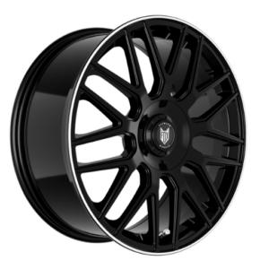 Fox VR3 XL 22" Satin Black With Polished Lip Alloy Wheels - 9.5J 5x108