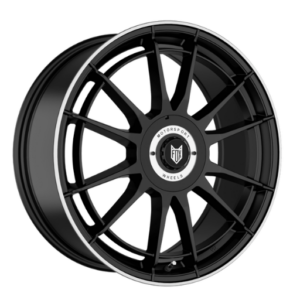 Fox VR4 19" Satin Black With Polished Lip Alloy Wheels - 9.5J 5x112