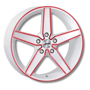 Autec Delano weiß 17" Weiß Rot Elox Alloy Wheels - 7.5J ET45 5x120