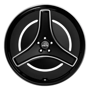 Antera A303 - 1100KG 24" Black Polished Alloy Wheels - 10J ET20 5x112