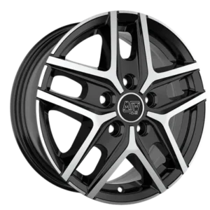 MSW 40 VAN 16" Gloss Black Full Polished Alloy Wheels - 8J ET60 5x120