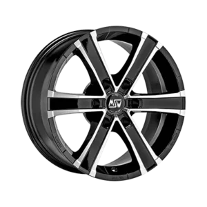 MSW SAHARA 6 17" Gloss Black Full Polished Alloy Wheels - 6.5J ET20 6x114.3