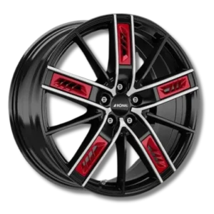 Ronal R67 Red Right jetblack 19" Jetblack-Front Polished Alloy Wheels - 8J ET30 5x112