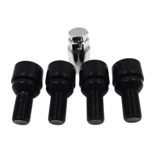 LOCK BOLT RAD R14 14X1.50 37mm  Black PORSCHE TYPE Original Equipment