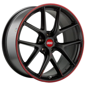BBS CI-R (Nurburgring Edition) 20" Satin Black with Red Rim & Detailing Alloy Wheels - 9J ET38 5x112